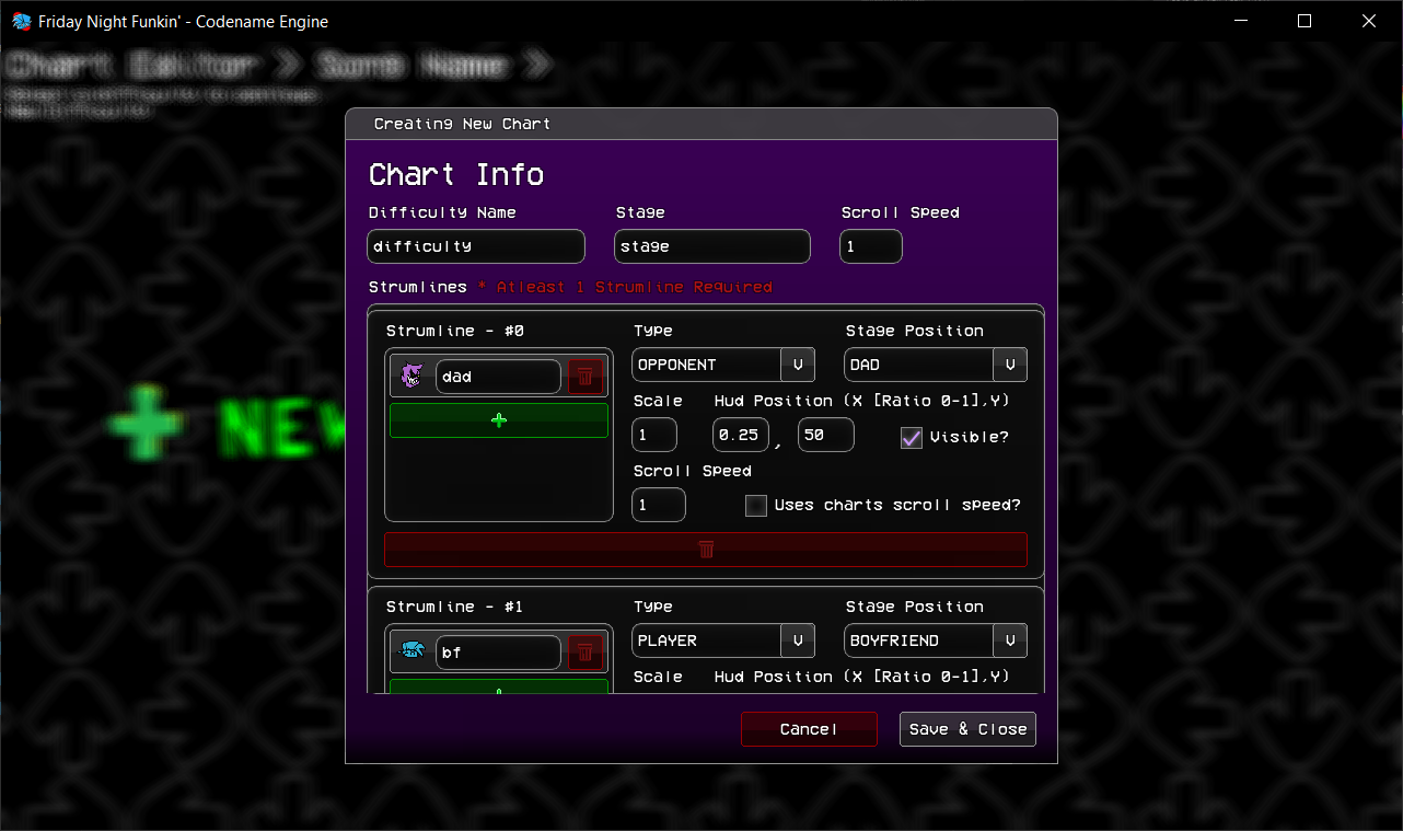 Image showing the Strumline Creation menu
